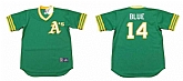 Athletics 14 Vida Blue Green 1973's Throwback Cool Base Jersey,baseball caps,new era cap wholesale,wholesale hats